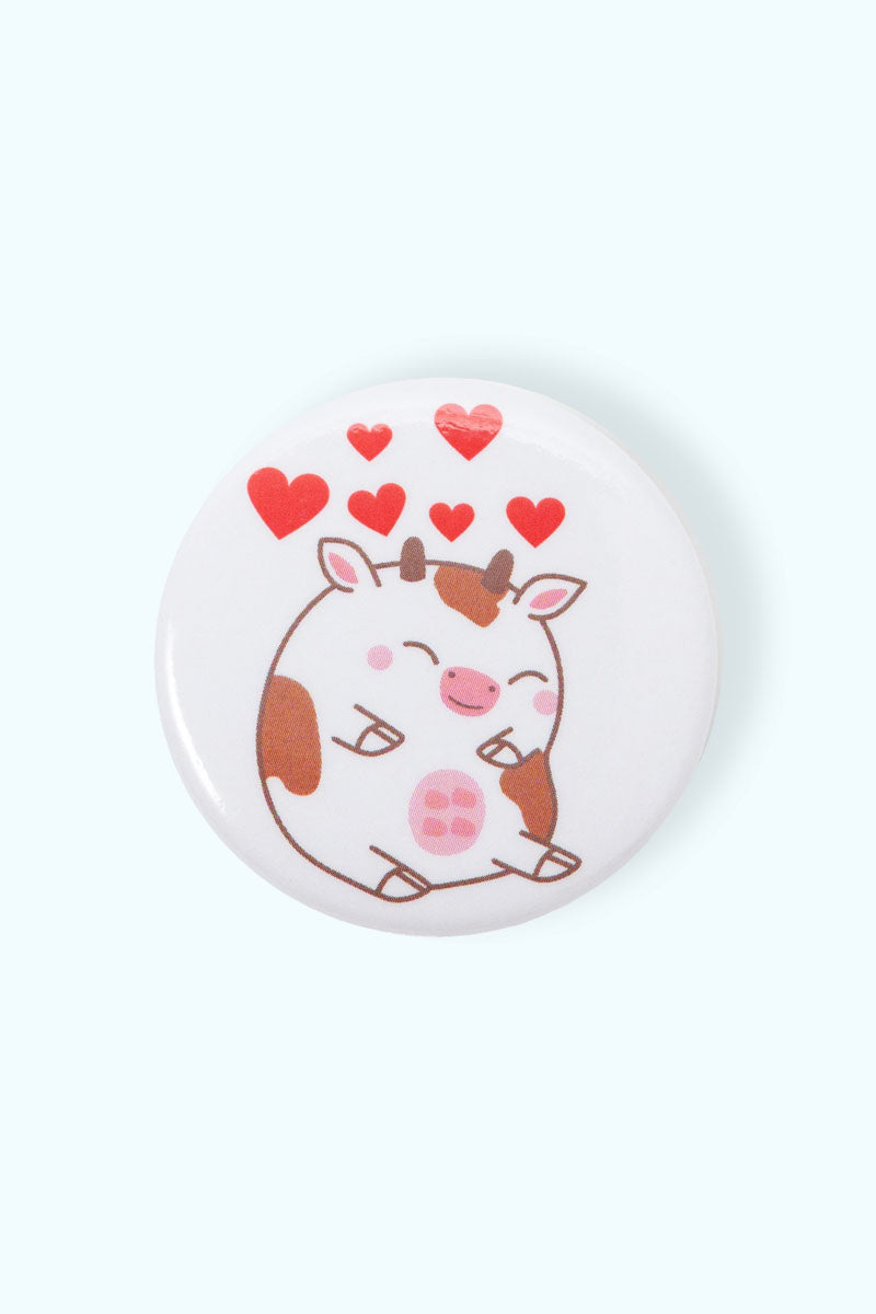 Ko med hjärtan pin