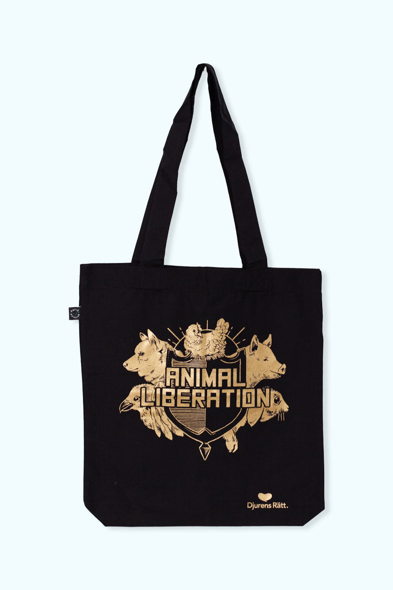 Tygkasse Animal liberation guldtryck