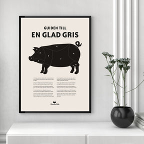 Poster Glad gris-karta